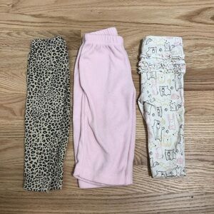 9 month Girl Pants Bundle Pink Sweatpants Cheetah Bear Carter’s Ruffle Butt